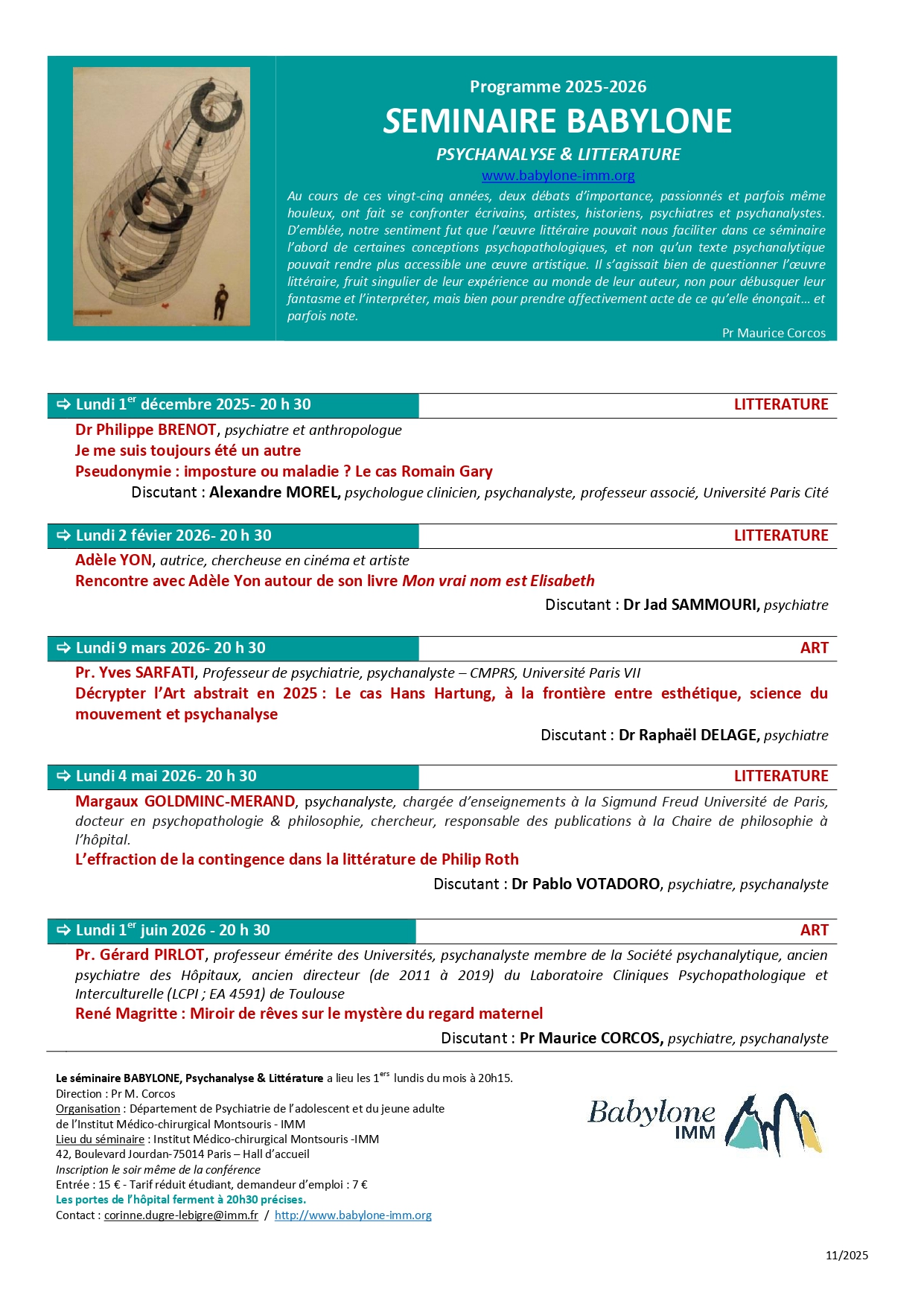 Programmes des Séminaires Babylone